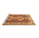 Sideview of Machine Washable Persian Brown Traditional Rug, wshtr2713brn