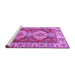 Sideview of Machine Washable Persian Purple Traditional Area Rugs, wshtr2713pur
