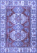 Machine Washable Persian Blue Traditional Rug, wshtr2713blu