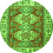 Machine Washable Persian Green Traditional Area Rugs, wshtr2713grn