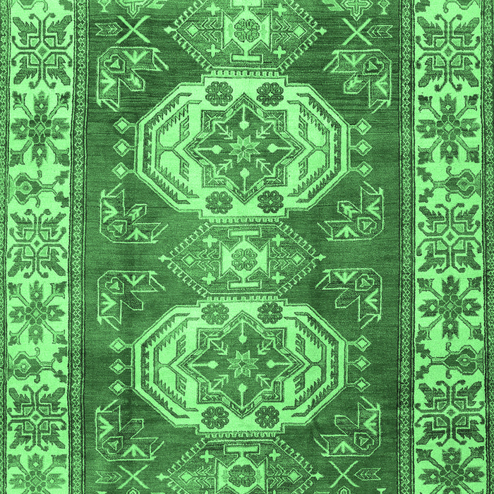 Machine Washable Persian Emerald Green Traditional Area Rugs, wshtr2713emgrn