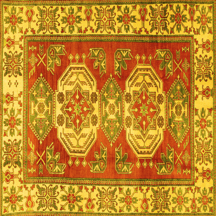 Square Persian Yellow Traditional Rug, tr2713yw
