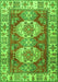 Serging Thickness of Machine Washable Persian Green Traditional Area Rugs, wshtr2713grn