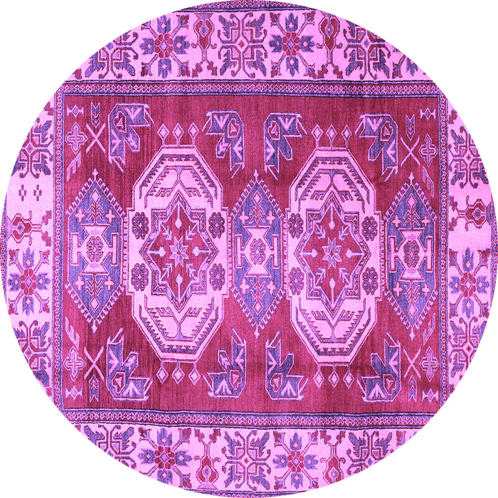 Round Persian Purple Traditional Rug, tr2713pur