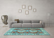 Machine Washable Persian Light Blue Traditional Rug in a Living Room, wshtr2713lblu