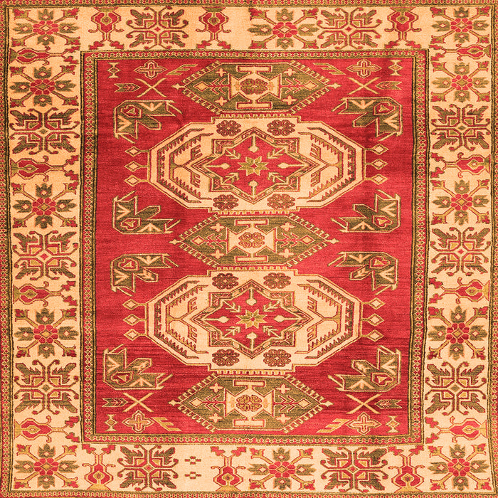 Serging Thickness of Persian Orange Traditional Rug, tr2713org