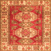 Serging Thickness of Persian Orange Traditional Rug, tr2713org