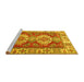 Sideview of Machine Washable Persian Yellow Traditional Rug, wshtr2713yw