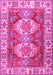 Machine Washable Persian Pink Traditional Rug, wshtr2713pnk