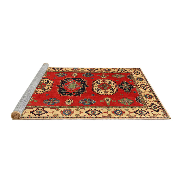 Sideview of Machine Washable Traditional Bronze Brown Rug, wshtr2714