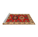 Sideview of Machine Washable Traditional Bronze Brown Rug, wshtr2714