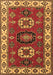 Geometric Brown Traditional Rug, tr2714brn