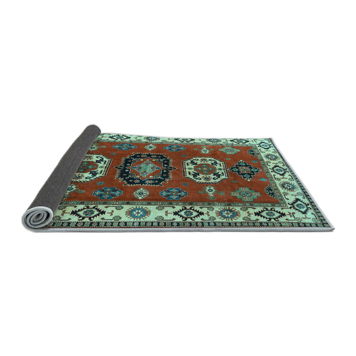 Sideview of Geometric Light Blue Traditional Rug, tr2714lblu