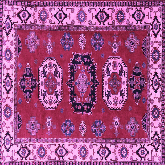 Square Machine Washable Geometric Purple Traditional Area Rugs, wshtr2714pur