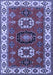 Geometric Blue Traditional Rug, tr2714blu