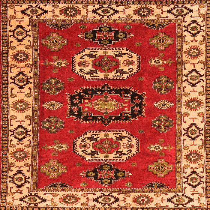 Serging Thickness of Geometric Orange Traditional Rug, tr2714org