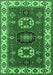 Geometric Emerald Green Traditional Rug, tr2714emgrn