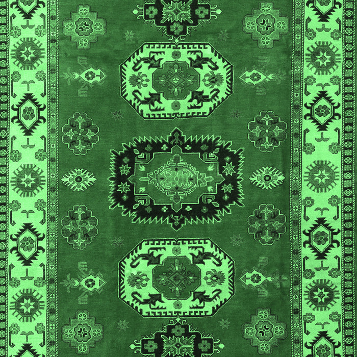 Geometric Emerald Green Traditional Rug, tr2714emgrn