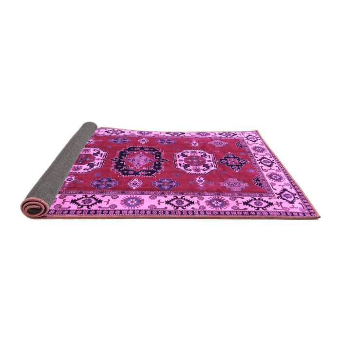 Sideview of Geometric Purple Traditional Rug, tr2714pur