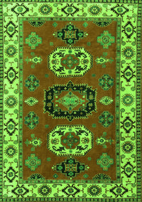 Geometric Green Traditional Rug, tr2714grn