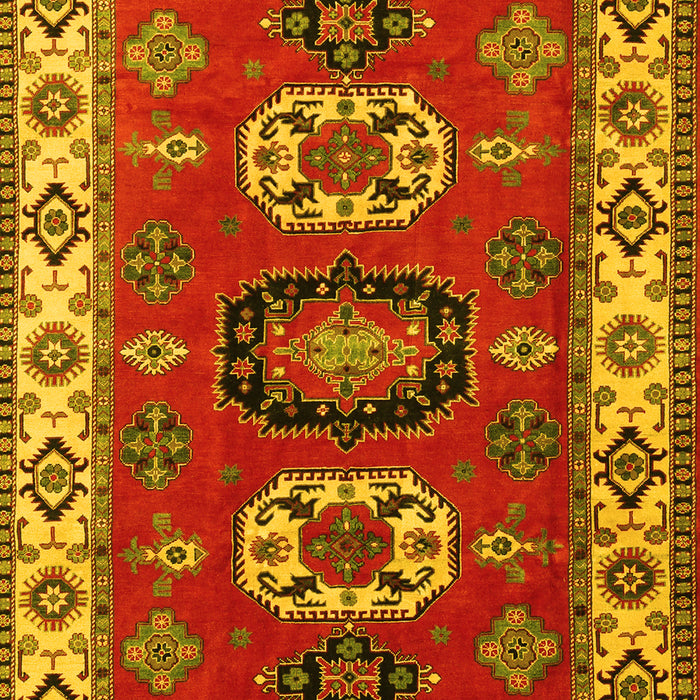 Geometric Yellow Traditional Rug, tr2714yw