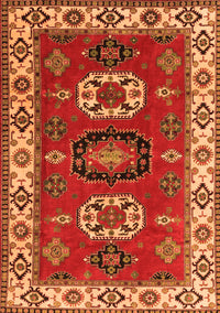 Geometric Orange Traditional Rug, tr2714org