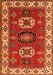 Geometric Orange Traditional Rug, tr2714org