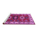 Sideview of Machine Washable Geometric Purple Traditional Area Rugs, wshtr2714pur