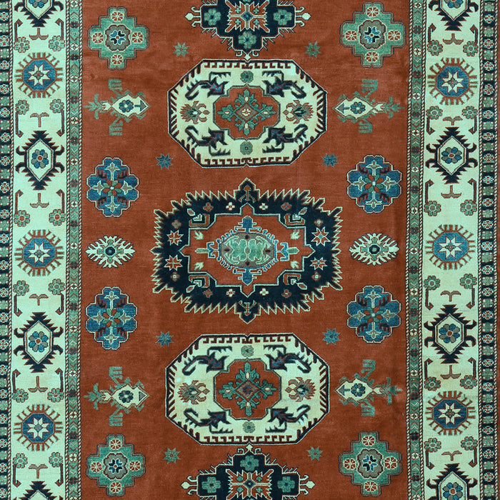 Geometric Light Blue Traditional Rug, tr2714lblu