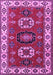 Geometric Purple Traditional Rug, tr2714pur