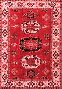 Geometric Red Traditional Rug, tr2714red