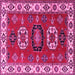 Square Geometric Pink Traditional Rug, tr2714pnk