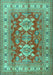 Geometric Turquoise Traditional Rug, tr2715turq