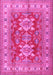 Machine Washable Geometric Pink Traditional Rug, wshtr2715pnk