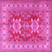 Square Geometric Pink Traditional Rug, tr2715pnk