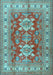 Geometric Light Blue Traditional Rug, tr2715lblu