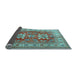 Sideview of Geometric Light Blue Traditional Rug, tr2715lblu