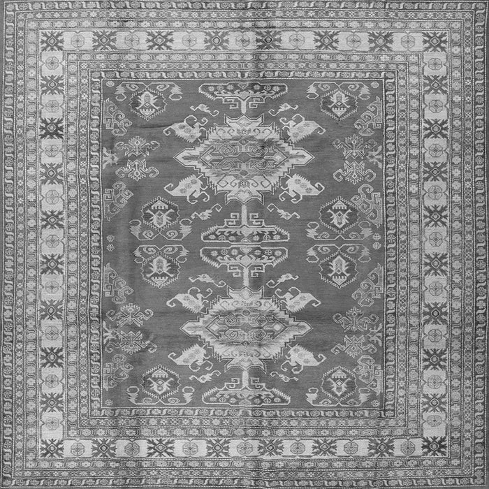 Serging Thickness of Geometric Gray Traditional Rug, tr2715gry