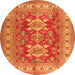 Square Geometric Orange Traditional Rug, tr2715org