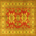 Square Geometric Yellow Traditional Rug, tr2715yw