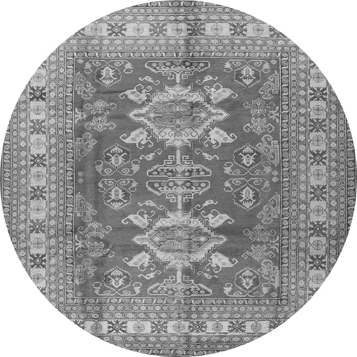 Square Geometric Gray Traditional Rug, tr2715gry