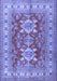 Machine Washable Geometric Blue Traditional Rug, wshtr2715blu