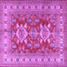 Square Geometric Purple Traditional Rug, tr2715pur