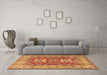 Machine Washable Geometric Brown Traditional Rug in a Living Room,, wshtr2715brn