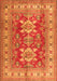 Serging Thickness of Machine Washable Geometric Orange Traditional Area Rugs, wshtr2715org