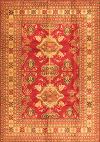 Geometric Orange Traditional Rug, tr2715org