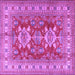 Square Machine Washable Geometric Purple Traditional Area Rugs, wshtr2715pur