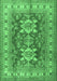 Machine Washable Geometric Emerald Green Traditional Area Rugs, wshtr2715emgrn