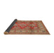 Sideview of Traditional Sand Brown Geometric Rug, tr2716