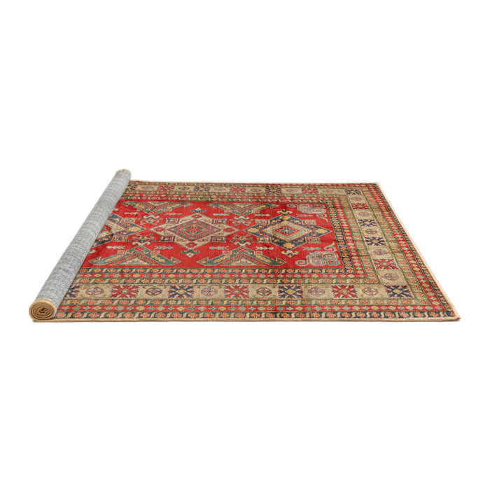 Sideview of Machine Washable Traditional Sand Brown Rug, wshtr2716